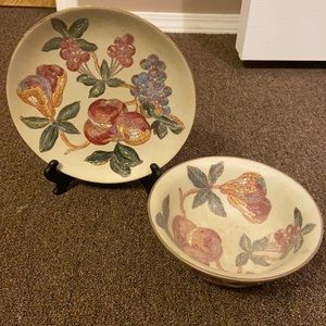 Plate and bowl fruit patten